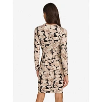 Floral Matte Clasp Faux Wrap Dress