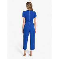 Tied Scuba Crepe Tapered Crop Jumpsuit