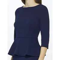 Peplum Sheath Scuba Crepe Dress