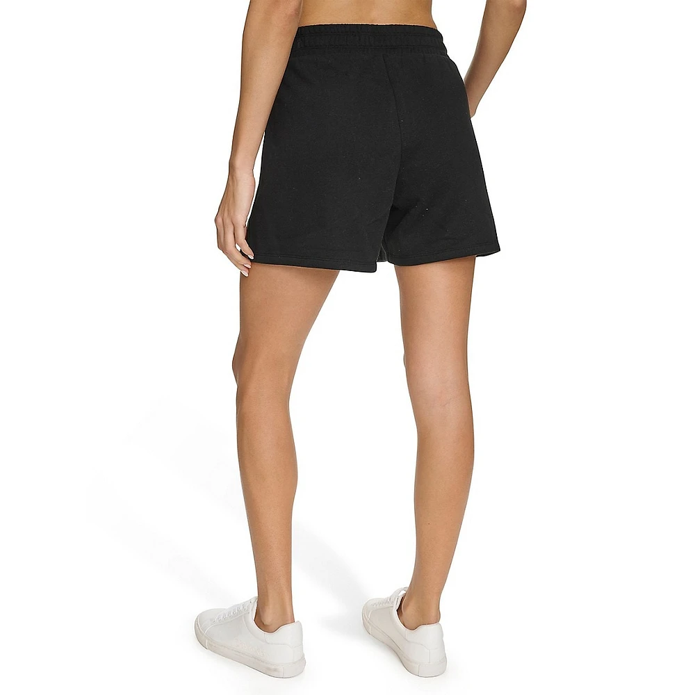 High-Waist Fleece Pull-On Midi Short