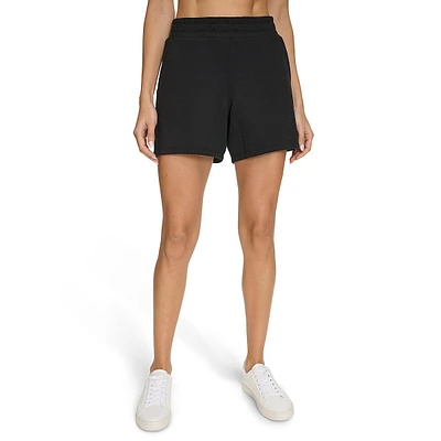 High-Waist Fleece Pull-On Midi Short