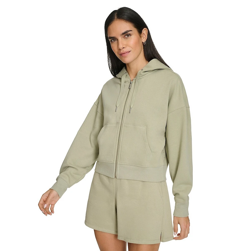 Zip-Front Fleece Hoodie