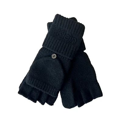 Women's Debossed Logo Flip-Top Gloves