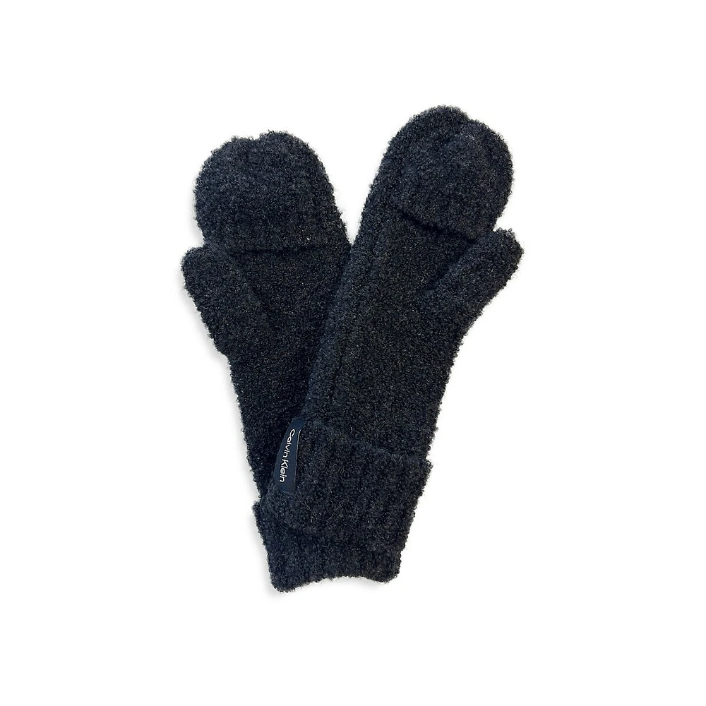 Women's Knit Bouclé Mittens