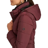 Faux-Fur Lined Hooded Puffer Jacket