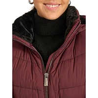 Faux-Fur Lined Hooded Puffer Jacket