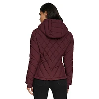 Packable Mixed-Media Puffer Jacket