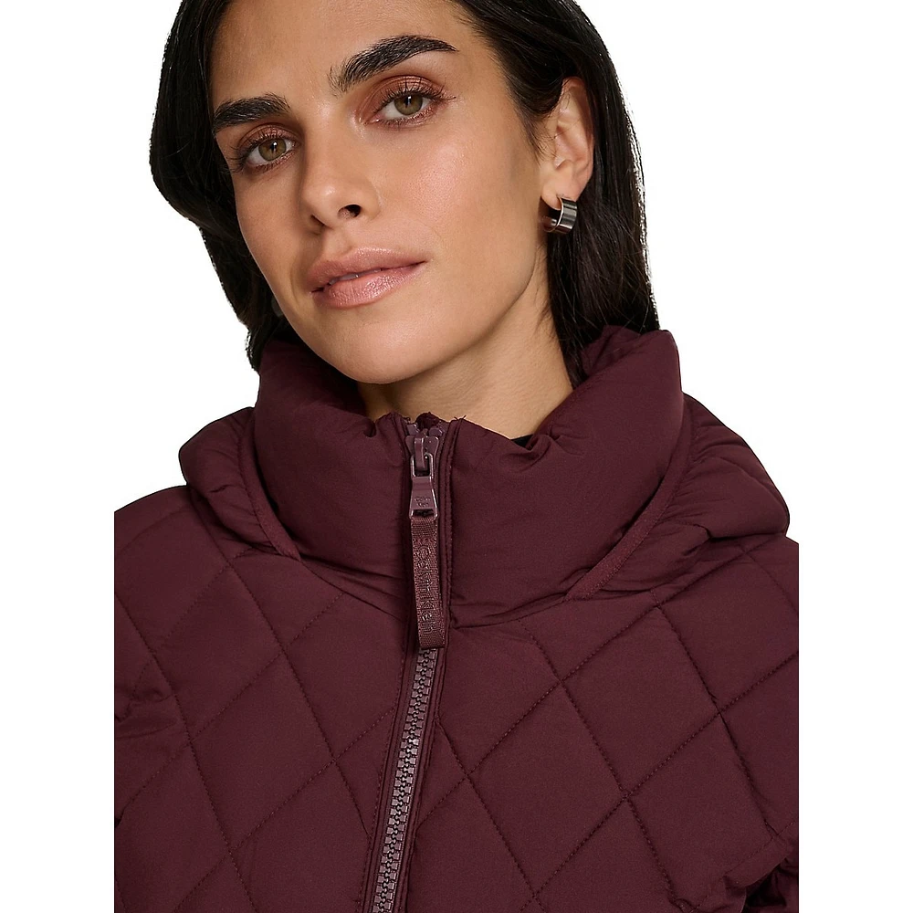 Packable Mixed-Media Puffer Jacket