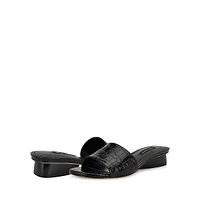 Kimms3 Croc-Embossed Slide Sandals