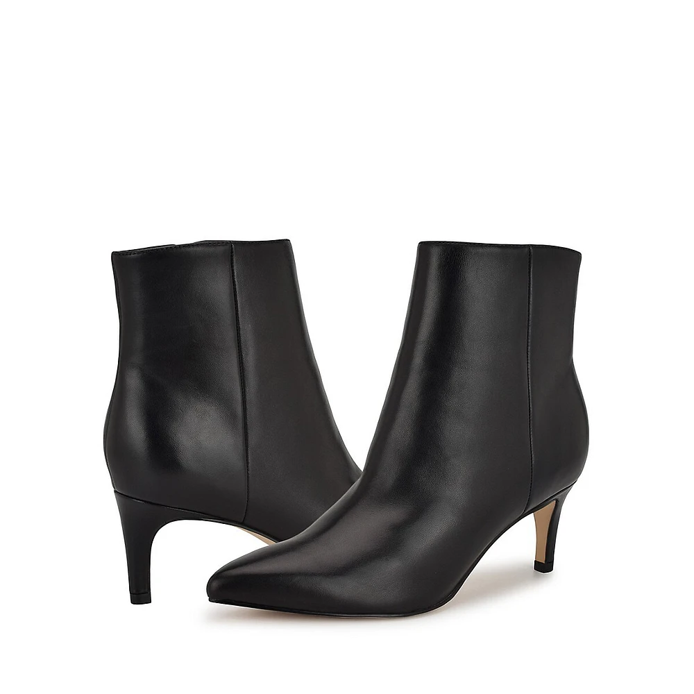 Sheeba Leather Cocktail Booties