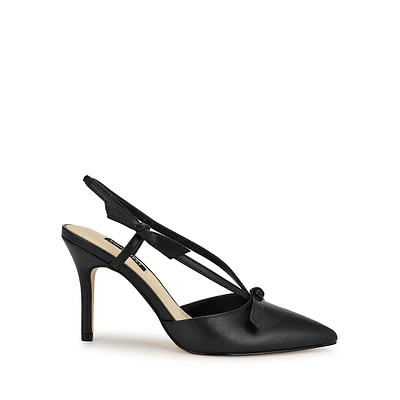 Ruze3 Bow-Trim Point-Toe Slingback Sandals