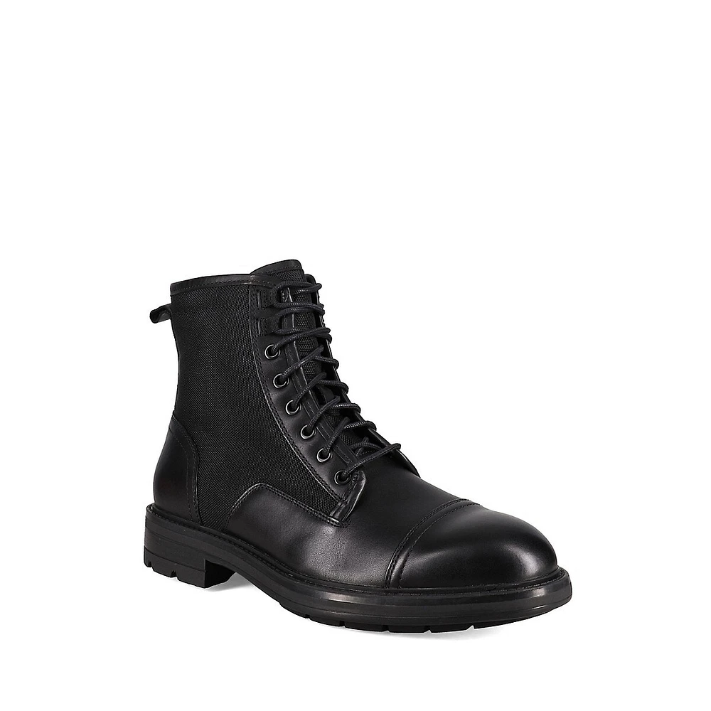 Men's Domly Mixed Media Combat Boots