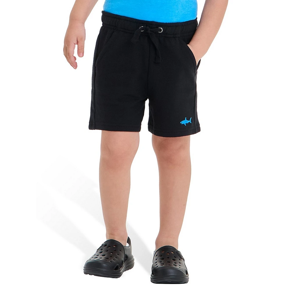 Little Boy's Shark Graphic Pull-On French Terry Shorts