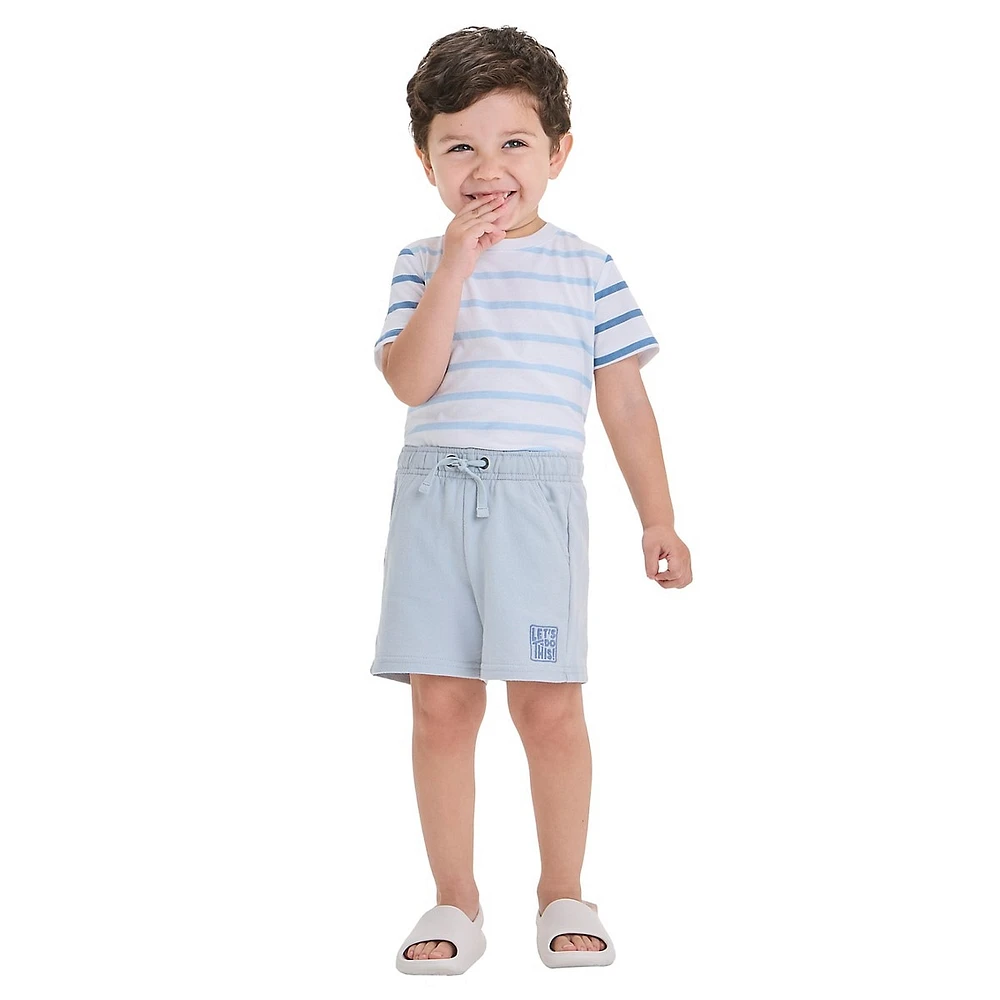 Little Boy's Let's Do This Pull-On French Terry Shorts