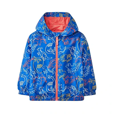 Veste coupe-vent zippée à imprimé dinosaure pour petit enfant