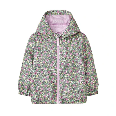 Veste coupe-vent zippée à imprimé floral pour petit enfant