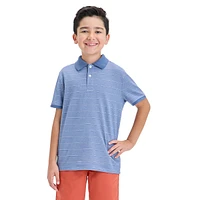 Boy's Fine-Stripe Piqué-Knit Polo Shirt