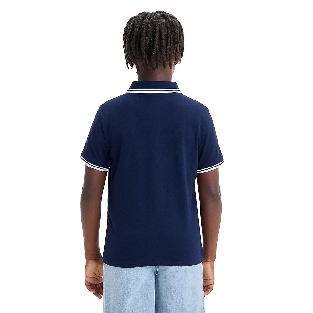 Boy's Tipped Piqué-Knit Polo Shirt