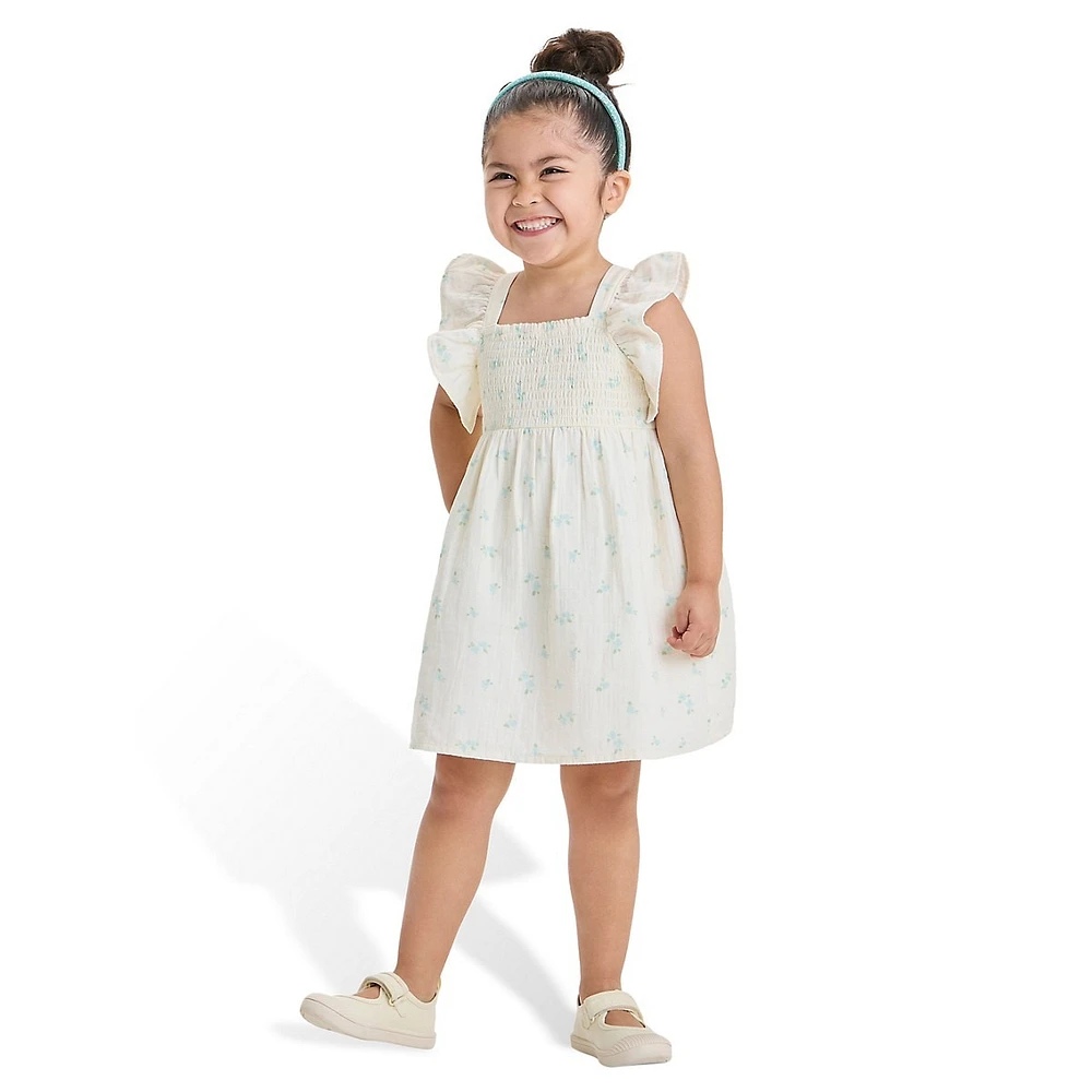 LIttle Girl's Floral Tulle Flutter Dress