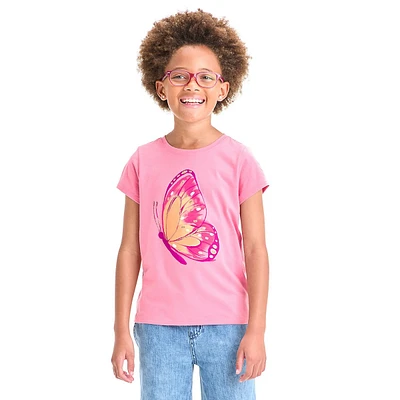 T-shirt à imprimé papillon pour fille