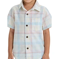 Little Boy's Short-Sleeve Plaid Poplin Shirt