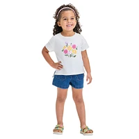 Little Girl's Boxy Floral Graphic T-Shirt