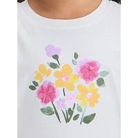 Little Girl's Boxy Floral Graphic T-Shirt