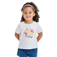 Little Girl's Boxy Floral Graphic T-Shirt