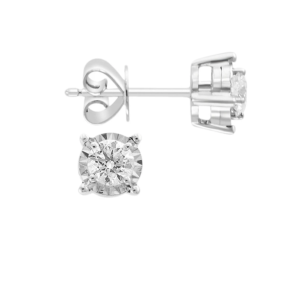 14K White Gold & 0.49 CT. T.W. Diamond Stud Earrings