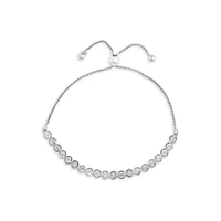 Sterling Silver & 0.24 CT. T.W. Diamond Bolo Tennis Bracelet