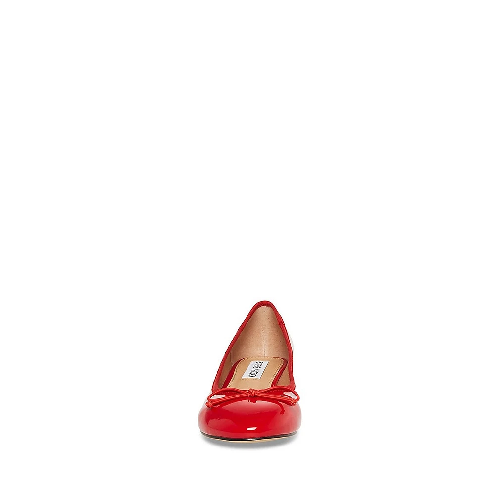 Cherry Patent Kitten Pumps