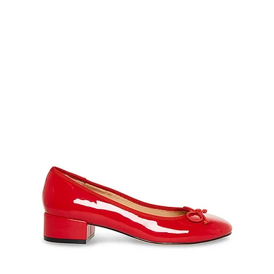 Cherry Patent Kitten Pumps