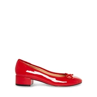 Cherry Patent Kitten Pumps