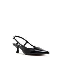 Legacii1 Patent Slingback Kitten Pumps