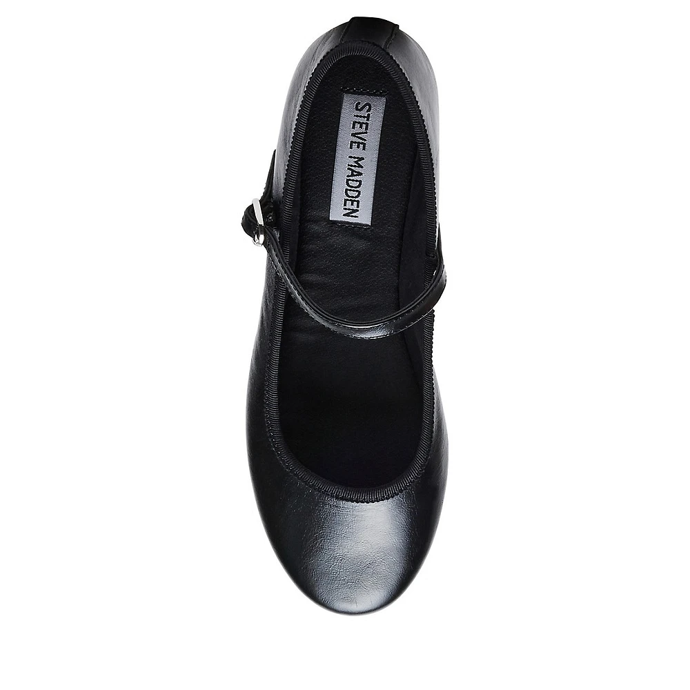 Vessena-R Leather Mary-Jane Flats