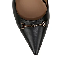 Nori Point-Toe Leather Ballet Flats