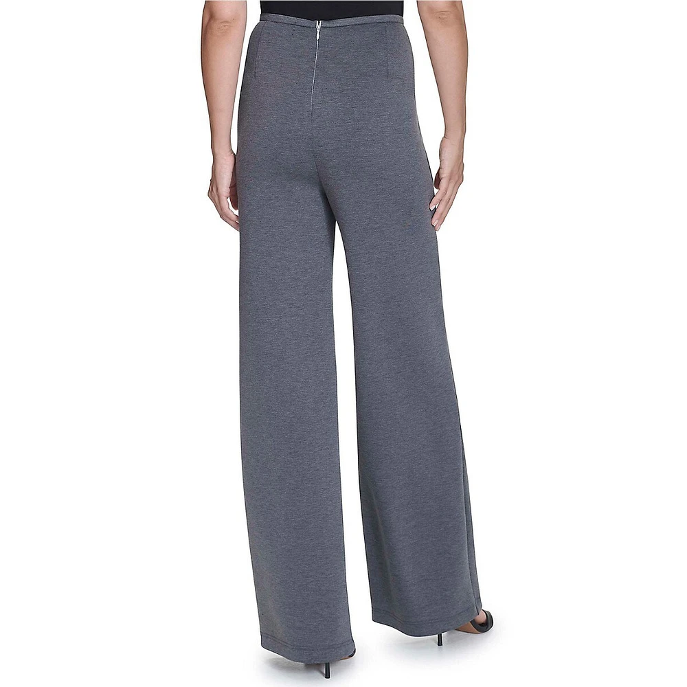 Plus Wide-Leg Back-Zip Pants