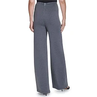 Wide-Leg Back-Zip Pants