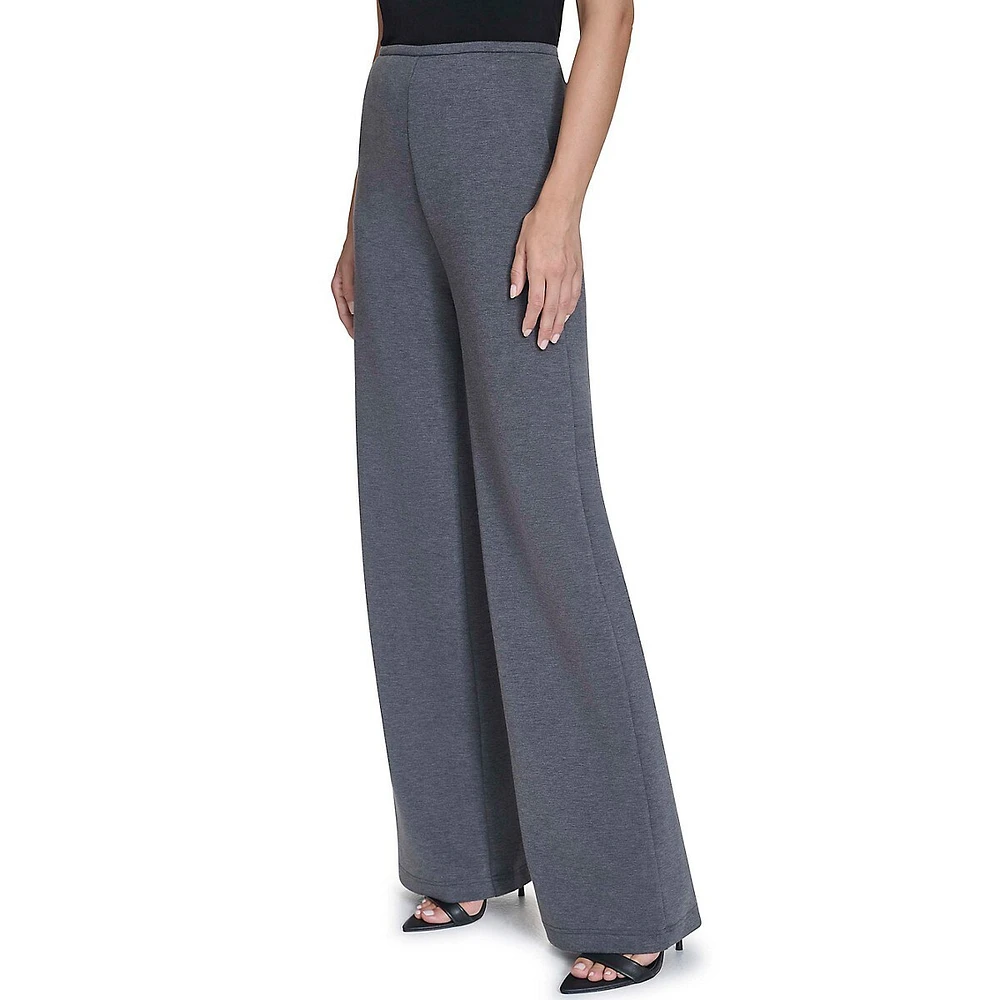 Wide-Leg Back-Zip Pants