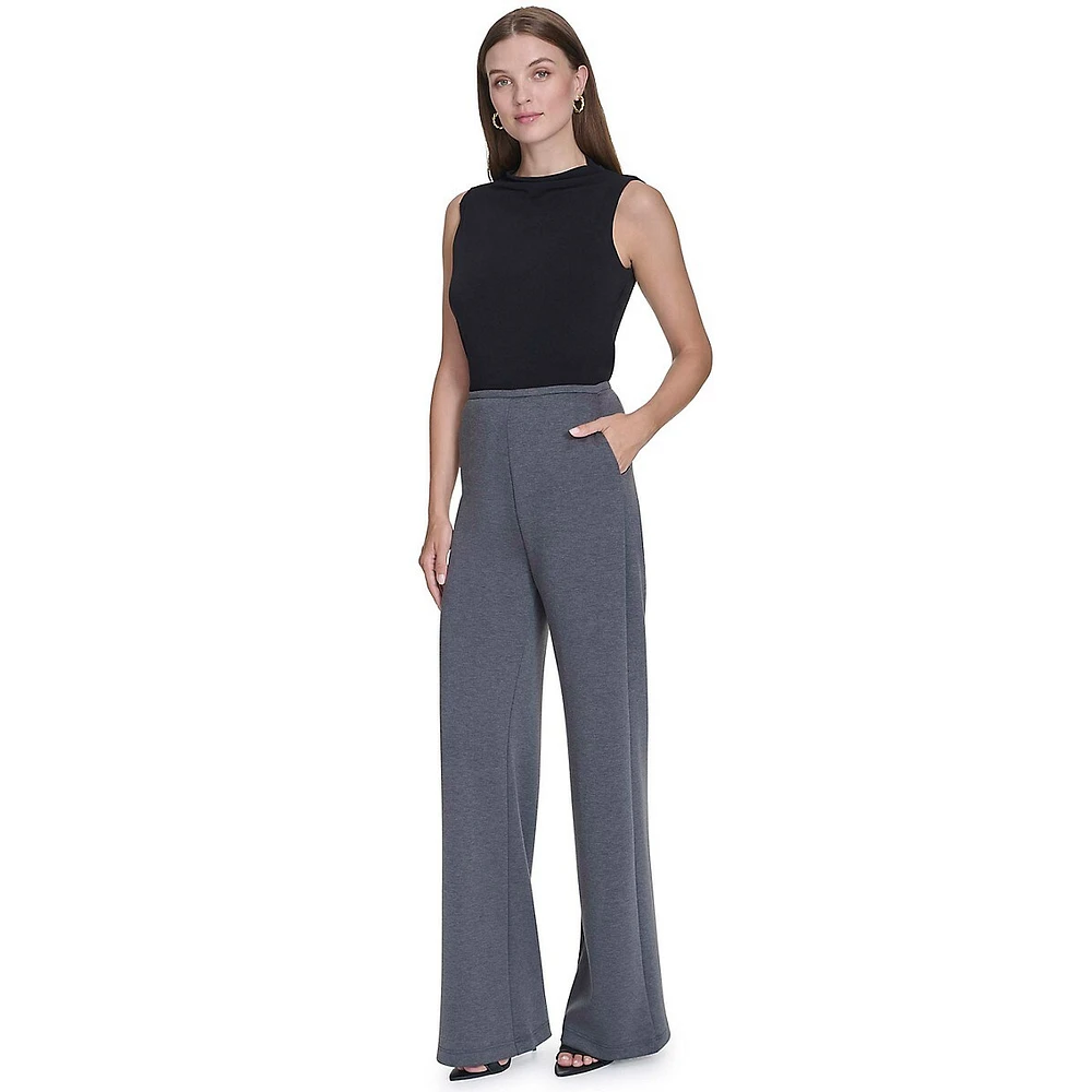 Plus Wide-Leg Back-Zip Pants