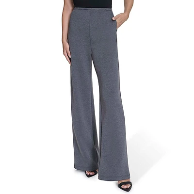 Plus Wide-Leg Back-Zip Pants