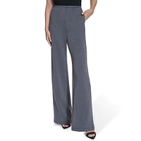 Wide-Leg Back-Zip Pants