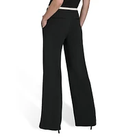 Plus Colourblock-Waistband Wide-Leg Dress Pants