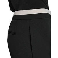 Plus Colourblock-Waistband Wide-Leg Dress Pants