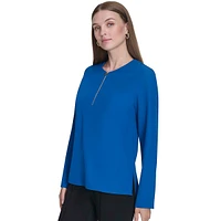 Plus H-Monogram Quarter-Zip Top