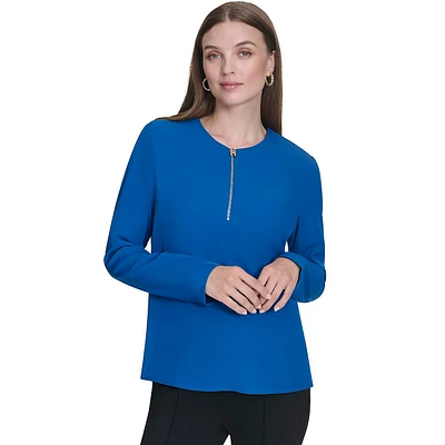 Plus H-Monogram Quarter-Zip Top