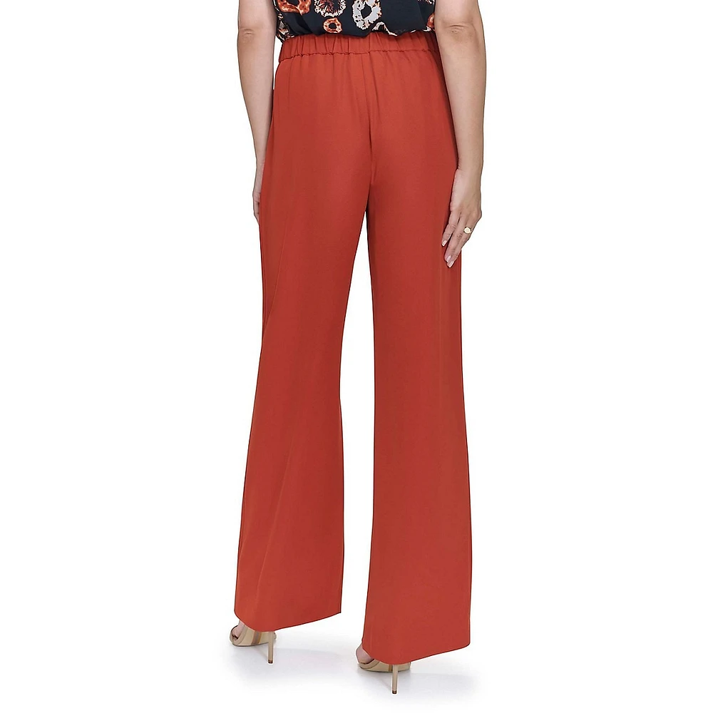 Plus Twill Wide-Leg Dress Pants