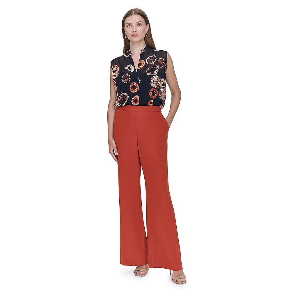 Plus Twill Wide-Leg Dress Pants