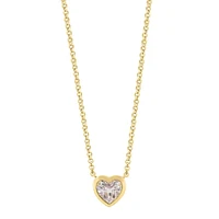 Goldplated Sterling Silver & Pink Amethyst Heart Pendant Necklace