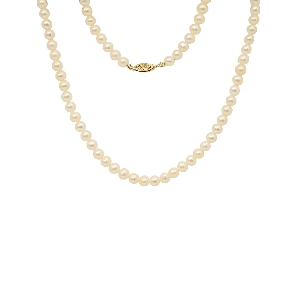 14K Yellow Gold & 6MM Freshwater Pearl Strand Necklace